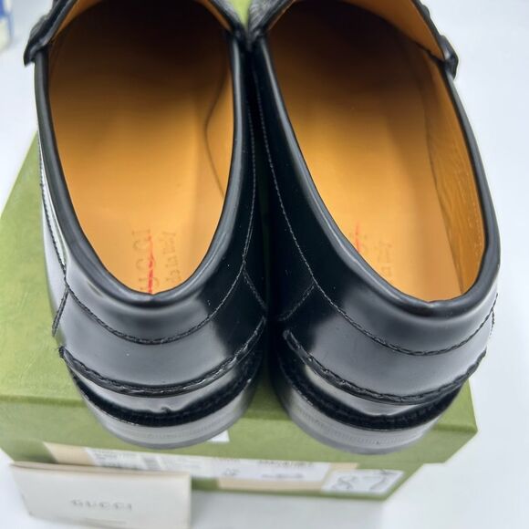 Men's Gucci, leather horse bit loafers size 10 fits 10.5 US made in Italy - Picture 5 of 11